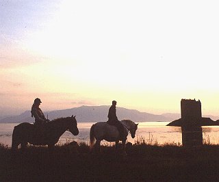 Riding at Loch Laich in Scotland.